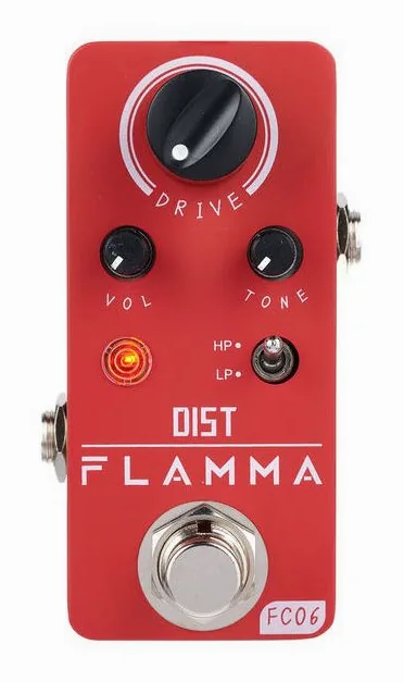 Flamma FC06 Distortion, manopole viste dall'alto