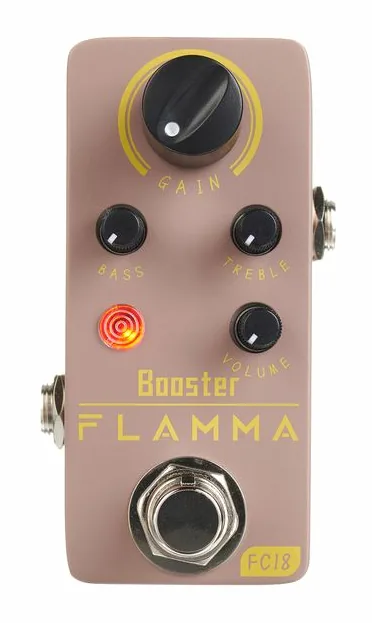 Flamma FC18 Clean Boost, ingressi e uscite laterali