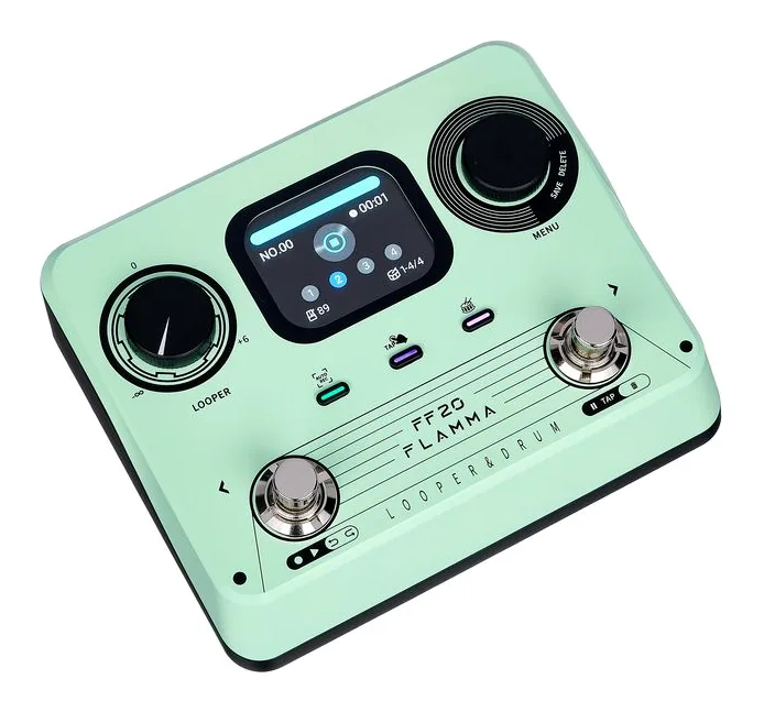 Flamma FF20 Looper & Drum Machine, footswitch in primo piano