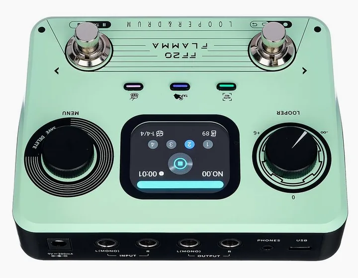 Flamma FF20 Looper & Drum Machine, led e interruttore a pedale