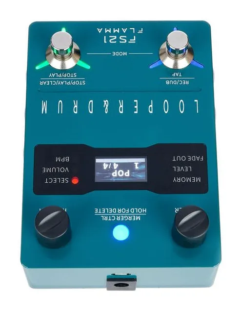 Flamma FS21 Looper/Drum Machine, ingressi e uscite laterali