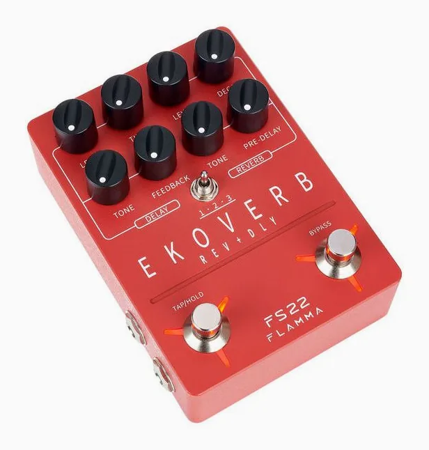 Flamma FS22 Delay & Reverb, manopole viste dall'alto