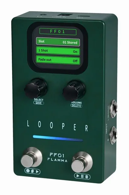 Flamma FF01 Looper, manopole viste dall'alto