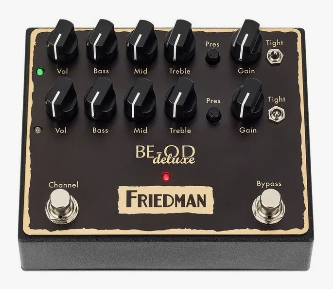 Friedman BE-OD Deluxe Overdrive, grafica del pannello superiore