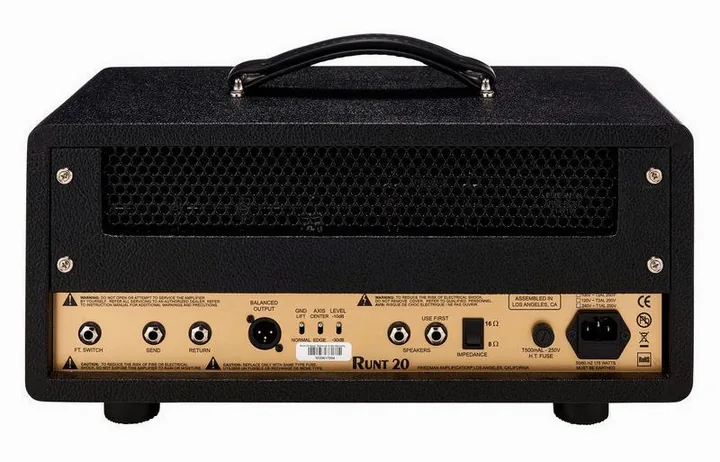 Friedman Runt-20 Head, logo e finiture del pannello frontale