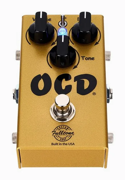 Fulltone OCD Overdrive V2 Gold LTD, manopole viste dall'alto