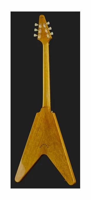 Gibson 58 Korina Flying V BG VOS, paletta con meccaniche e logo
