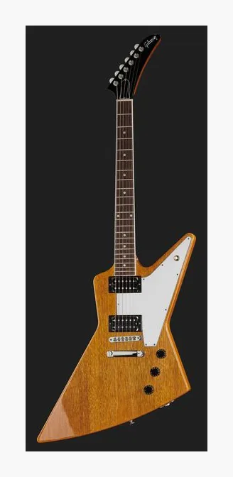 Gibson 70s Explorer Antique Natural, paletta con meccaniche e logo