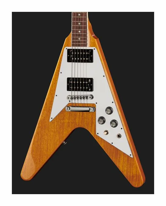 Gibson 70s Flying V Antique Natural, pickup e manopole dei controlli