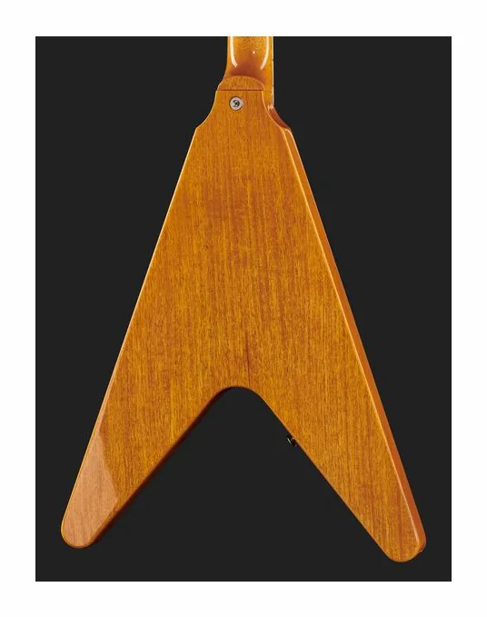 Gibson 70s Flying V Antique Natural, corpo e verniciatura in primo piano