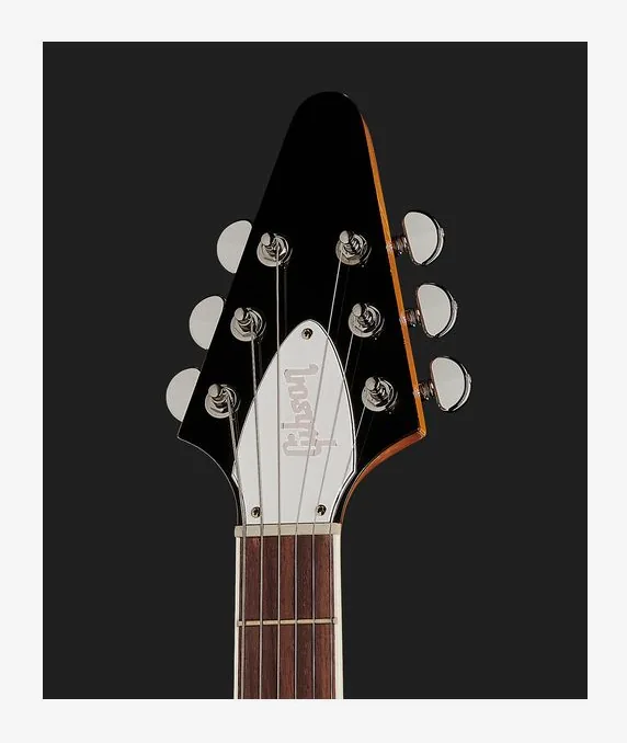 Gibson 70s Flying V Antique Natural, profilo laterale del corpo
