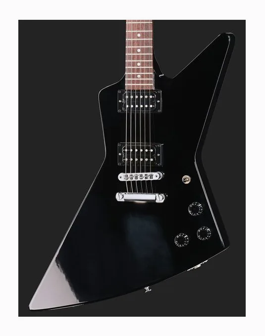Gibson 80s Explorer Ebony, corpo e verniciatura in primo piano