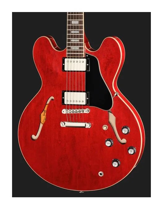 Gibson ES-335 60s Sixties Cherry, corpo e verniciatura in primo piano