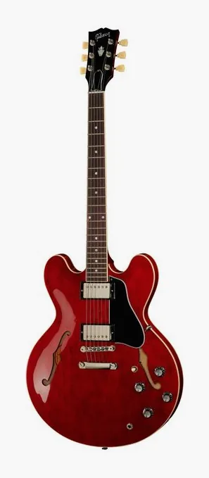 Gibson ES-335 Dot 60s Cherry fotografato frontalmente