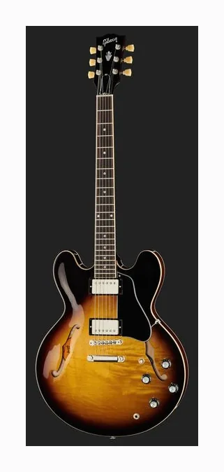 Gibson ES-335 Dot Vintage Burst, manico e tastiera visti di lato