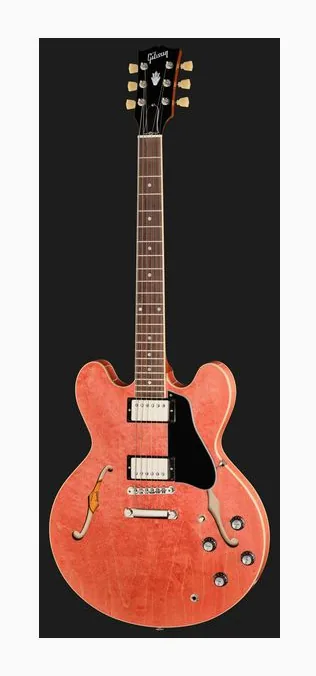 Gibson ES-335 Dot Watermelon, curve del body viste dall'alto