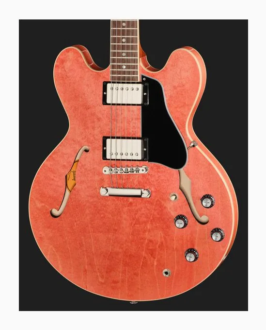 Gibson ES-335 Dot Watermelon, manico e tastiera visti di lato