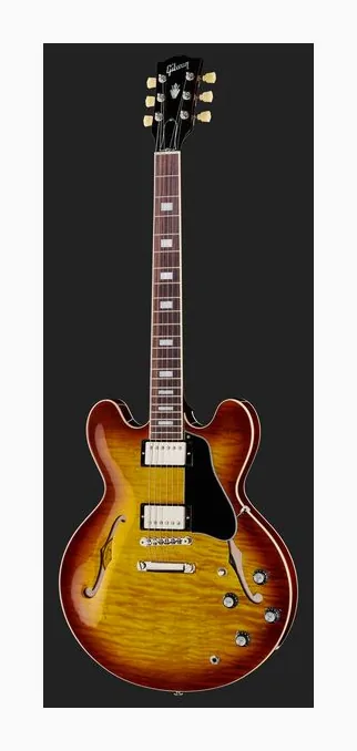 Gibson ES-335 Figured Iced Tea, paletta con meccaniche e logo