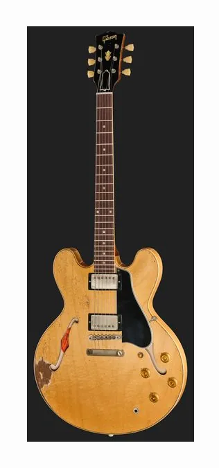 Gibson 1959 ES-335 Reissue VN UHA #1, corpo e verniciatura in primo piano