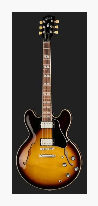 Gibson ES-345 Vintage Burst, curve del body viste dall'alto