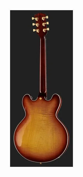 Gibson ES Supreme Bourbon Burst, curve del body viste dall'alto