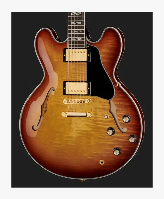 Gibson ES Supreme Bourbon Burst, curve del body viste dall'alto