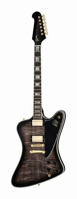 Gibson Firebird AAA Maple Cobraburst visto di fronte