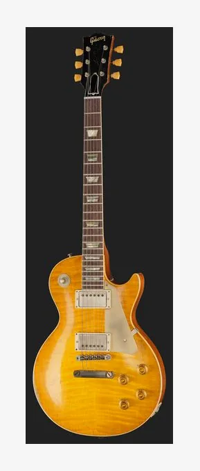 Gibson Les Paul 59 Lemonburst UHA, paletta con meccaniche e logo