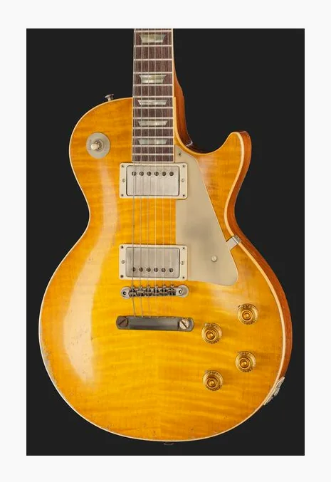Gibson Les Paul 59 Lemonburst UHA, curve del body viste dall'alto