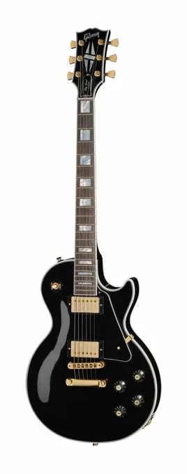 Gibson Les Paul Custom 70s Ebony in primo piano frontale