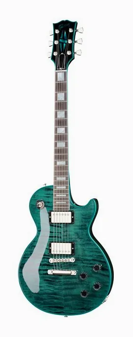 Gibson Les Paul Custom AxcessPeacockW in primo piano frontale