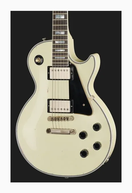 Gibson Les Paul Custom Cl White HA, pickup e manopole dei controlli