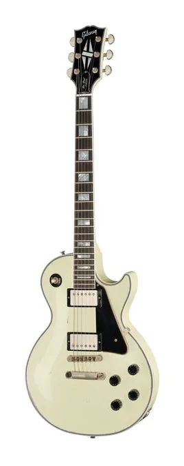 Gibson Les Paul Custom Cl White HA in primo piano frontale
