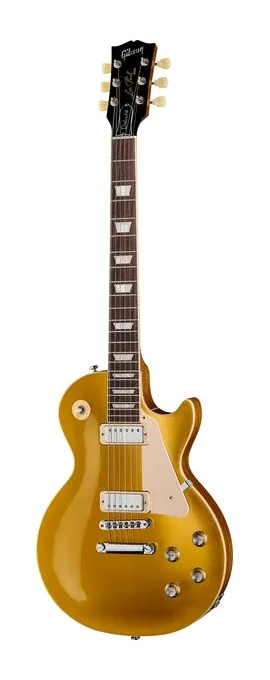 Gibson Les Paul Deluxe 70s GT inquadrato di fronte su sfondo neutro