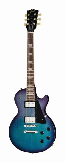 Gibson Les Paul Studio BlueberryBurst inquadrato di fronte su sfondo neutro