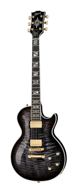 Gibson Les Paul Supreme Trans Ebony B fotografato frontalmente