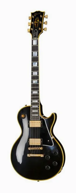 Gibson LP 57 Black Beauty VOS in primo piano frontale