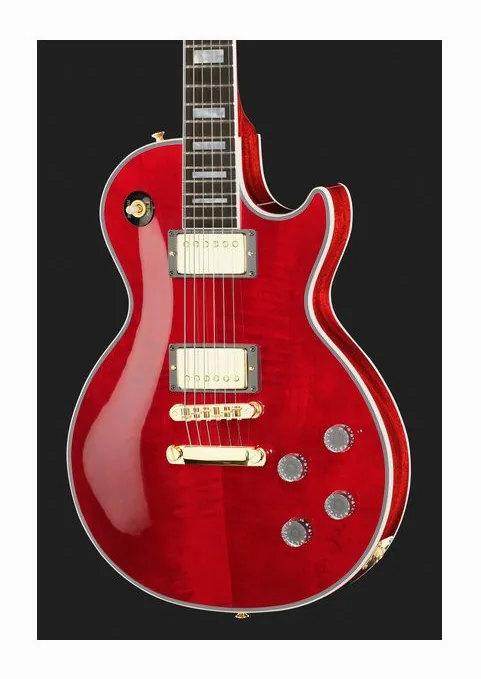 Gibson LP Custom HPT Trans Wine Red#1, profilo laterale del corpo