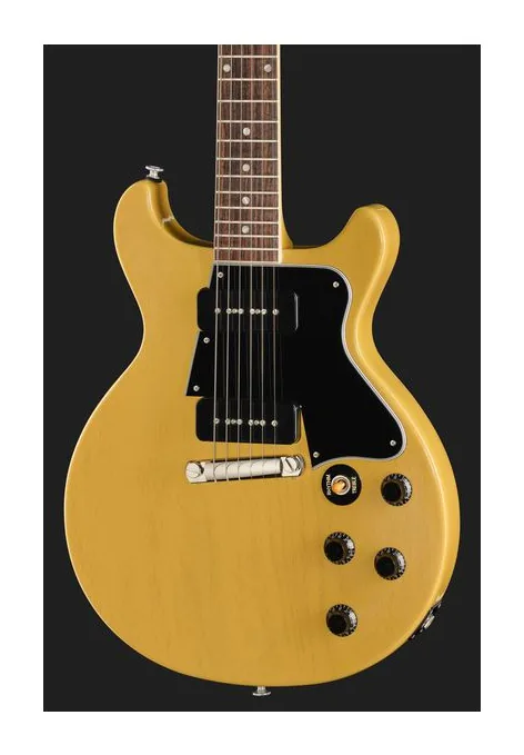 Gibson LP Special Double Cut TV Yello, paletta con meccaniche e logo