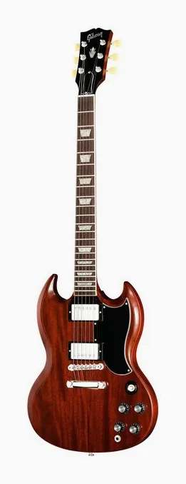 Gibson SG Standard '61 Faded VCS inquadrato di fronte su sfondo neutro