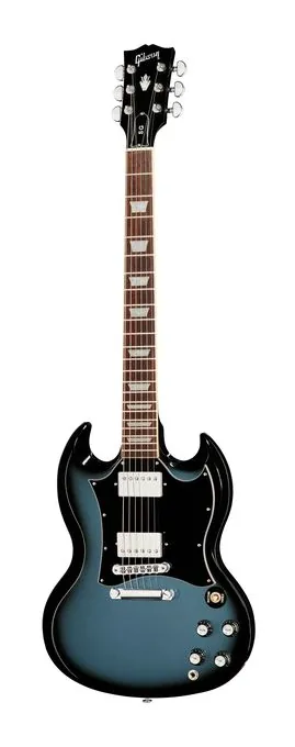Gibson SG Standard Pelham Blue B. in primo piano frontale