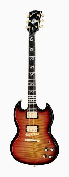 Gibson SG Supreme Fireburst fotografato frontalmente