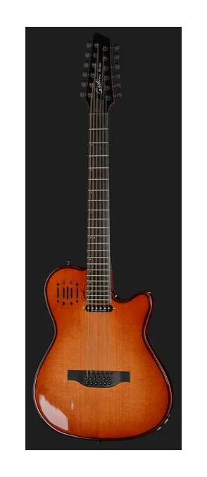 Godin A12 Ultra Dlx Lightburst, curve del body viste dall'alto