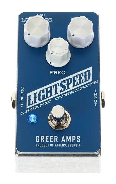 Greer Amps Lightspeed Overdrive, manopole viste dall'alto