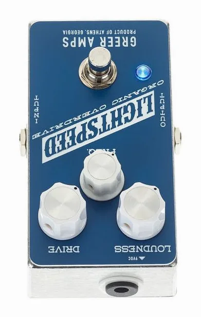Greer Amps Lightspeed Overdrive, manopole viste dall'alto