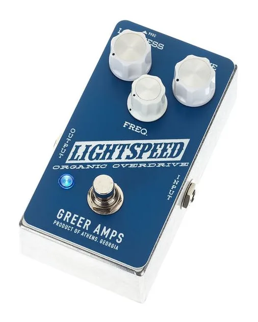 Greer Amps Lightspeed Overdrive in primo piano frontale