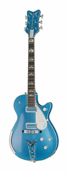 Gretsch 6134CST 55 Penguin LPB Relic inquadrato di fronte su sfondo neutro