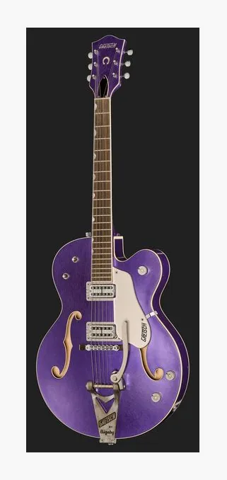 Gretsch 6120CST 59 Purple Relic, curve del body viste dall'alto