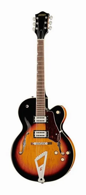 Gretsch G2420 ABB Streamliner inquadrato di fronte su sfondo neutro