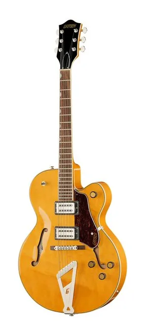 Gretsch G2420 Strml VLAM inquadrato di fronte su sfondo neutro
